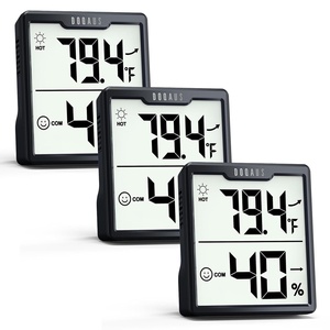 image:imageDOQAUS 3 Pieces Digital Hygrometer Indoor Thermometer Humidity Meter with Accurate Temperature and Humidity Monitor for House Baby Room Greenhouse Incubator  Battery IncludedBlack