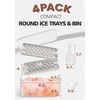 image:imageDOQAUS Ice Cube Trays with Lid and Bin Easy Twist Release 08 Inch Mini Ice Balls BPAFree FoodGrade Ice Molds for Freezer Iced Coffee Cocktails 4 PackGray