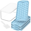 image:imageDOQAUS Ice Cube Trays with Lid and Bin Easy Twist Release 08 Inch Mini Ice Balls BPAFree FoodGrade Ice Molds for Freezer Iced Coffee Cocktails 4 PackBlue